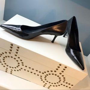 Antonio Melani Leather Pumps, 9, Black, No flaws
